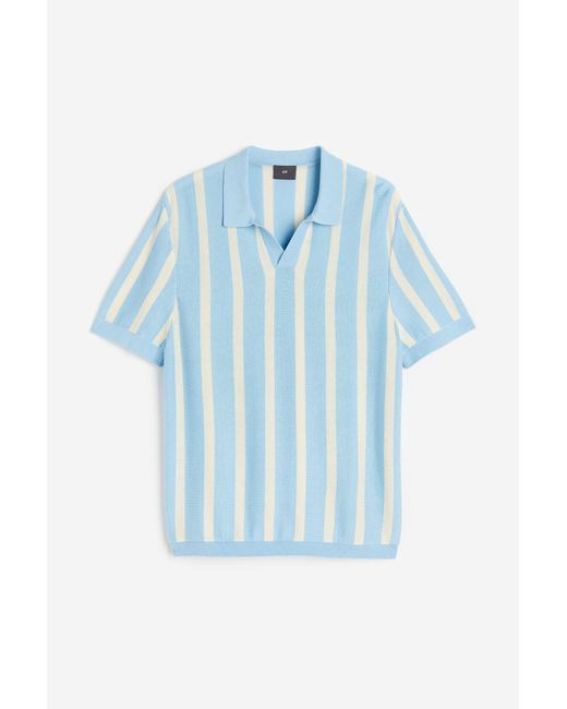 H & M Regular Fit Fine-knit Cotton Polo Shirt
