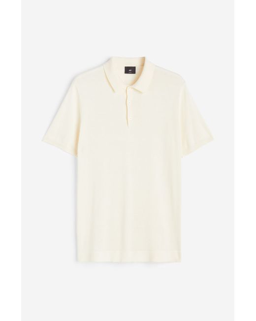 H & M Slim Fit Fine-knit Polo Shirt