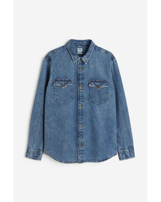 H & M Levis Relaxed Fit Western Shirt Blau