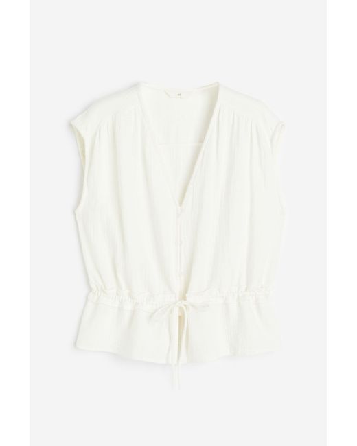 H & M Crinkled Cotton Blouse