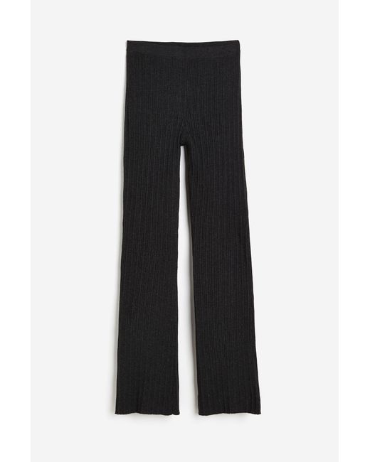 H & M Rib-knit flared trousers