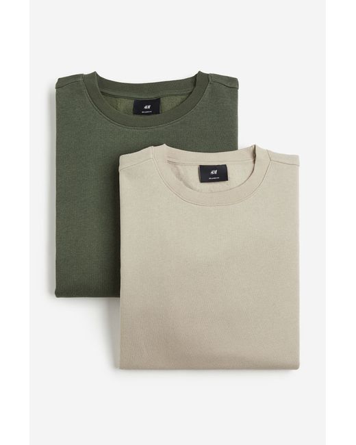 H & M 2-Pack Sweatshirts Relaxed Fit Braun