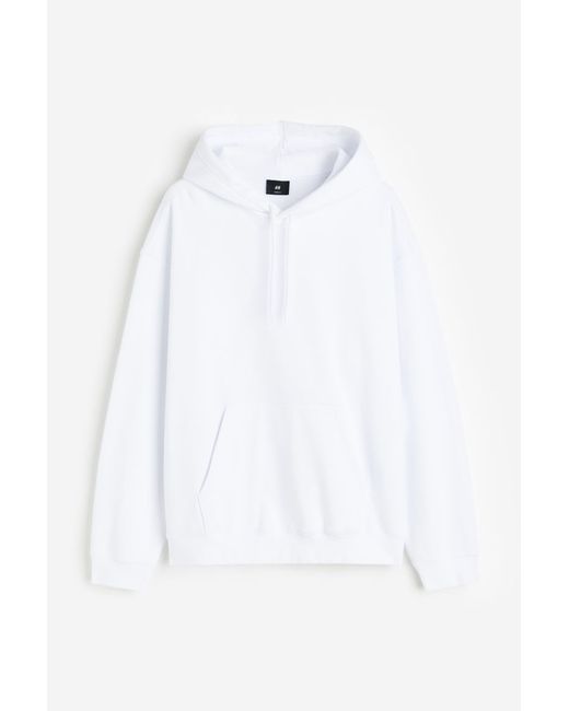 H & M Hoodie Relaxed Fit Weiß