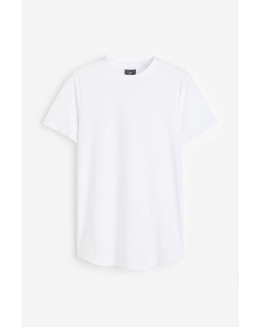 H & M T-Shirt Long Fit Weiß
