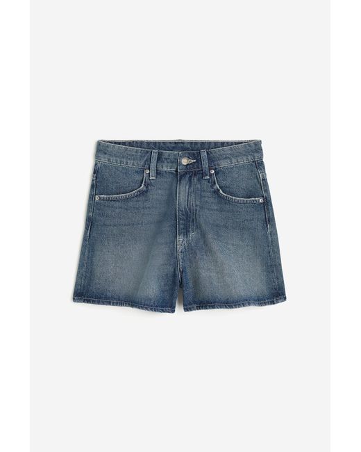 H & M High Denim shorts Blau