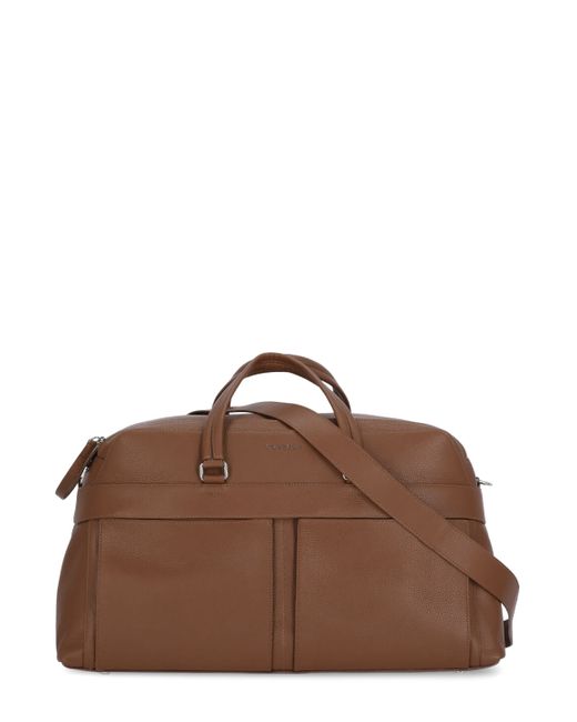 Orciani Micron Pebbled Leather Travel Bag