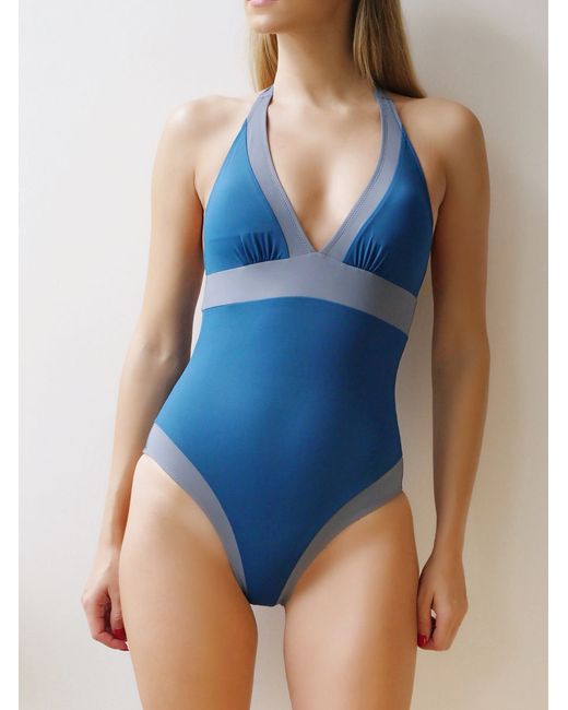 Jaglondon Halter Swimsuit with Tummy Control Santorini