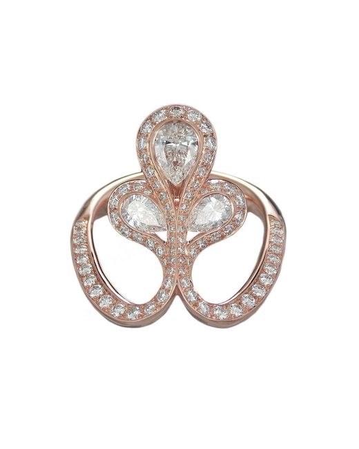 Baenteli Rose Gold Diamond Royale Flower Ring UK K US 5.25 EU 50