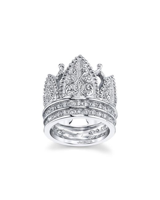 Cynthia Bach Gothic Crown Ring With Diamonds UK H 1/2 US 4.25 EU 47.4