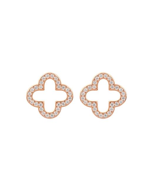 Latelita London Gold Plated Open Clover Earrings