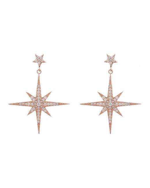 Latelita London Gold Plated Star Burst Drop Earrings