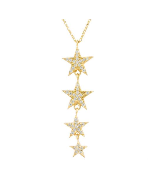 Latelita London Yellow Plated Graduated Star Drop Necklace