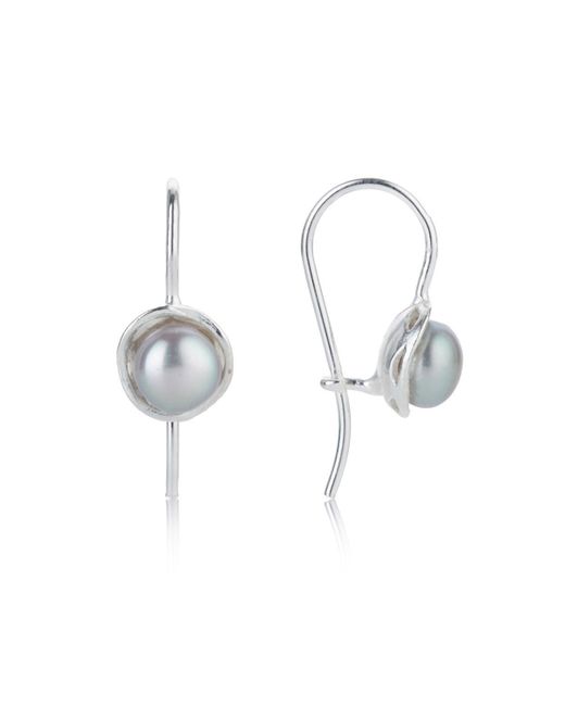 Lavan Sterling Silver Pearl Drop Earrings