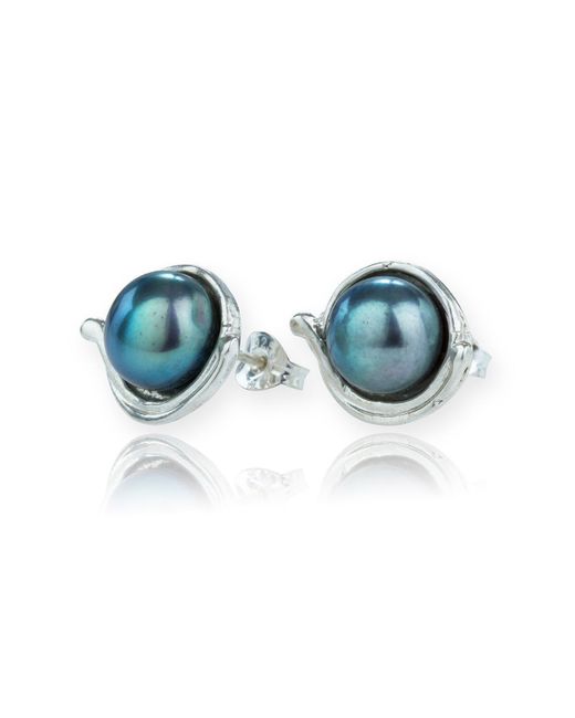 Lavan Sterling Silver Pearl Earrings