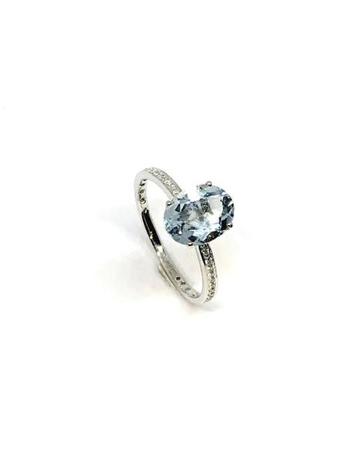 Lesunja Fine Jewellery 18kt White Gold Ring With Aquamarine 40 Diamonds