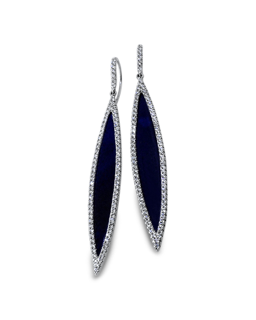 Lesunja Fine Jewellery 18kt White Gold Earrings With Lapis Lazuli