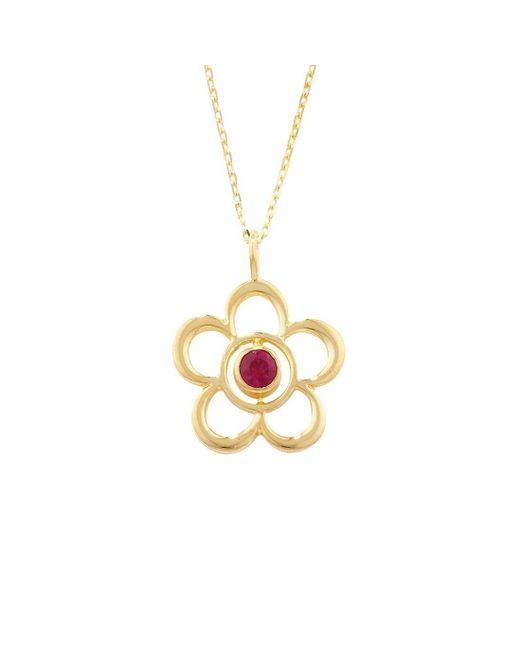 London Road Jewellery Blossom Birthstone Yellow Ruby Pendant