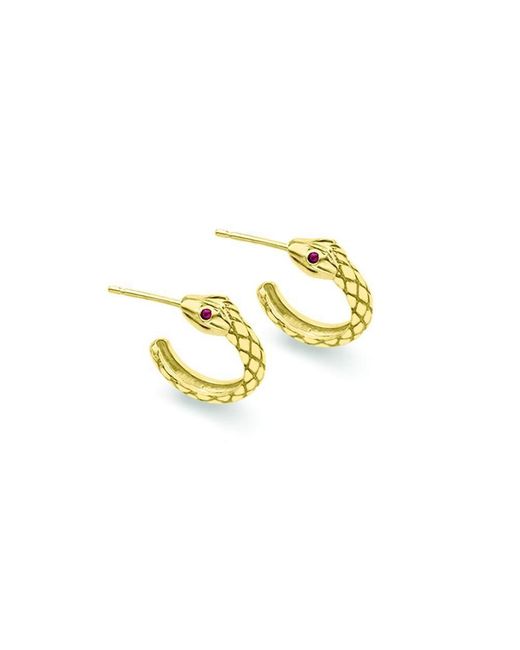 London Road Jewellery Kew Serpent Yellow Ruby Hoop Earrings