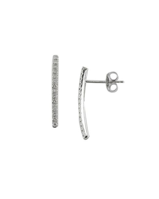 London Road Jewellery Portobello White Diamond Bar Geo Drop Earrings