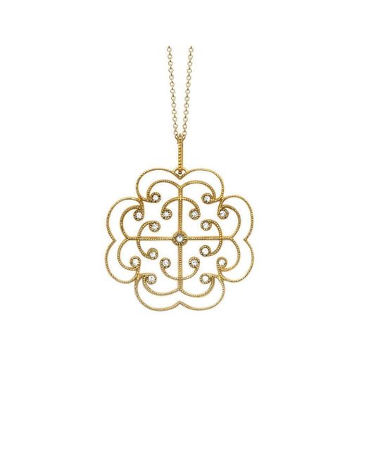 London Road Jewellery Portobello Gold Lattice Diamond Pendant