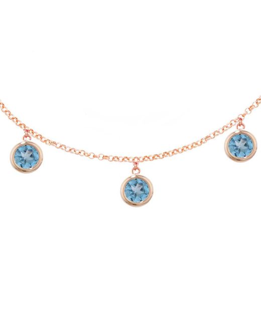 London Road Jewellery Stylish Rose Gold Topaz Dew Drop Necklace