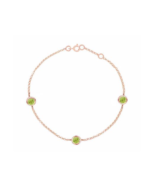 London Road Jewellery Stylish Rose Gold Peridot Dew Drop Bracelet