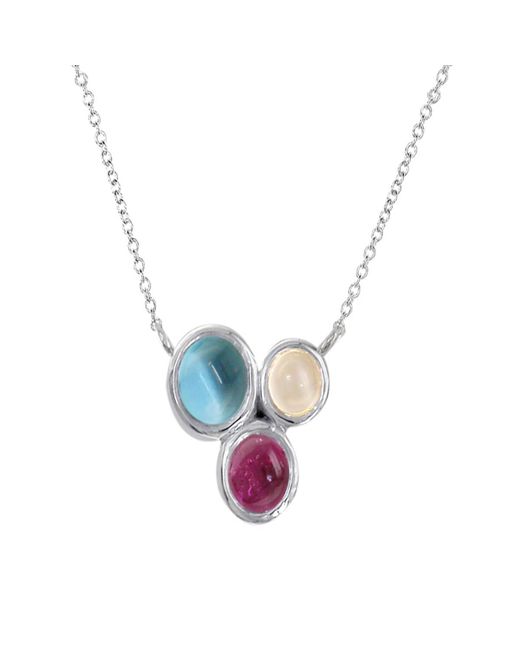 London Road Jewellery White Gold Multi-Gem Necklace