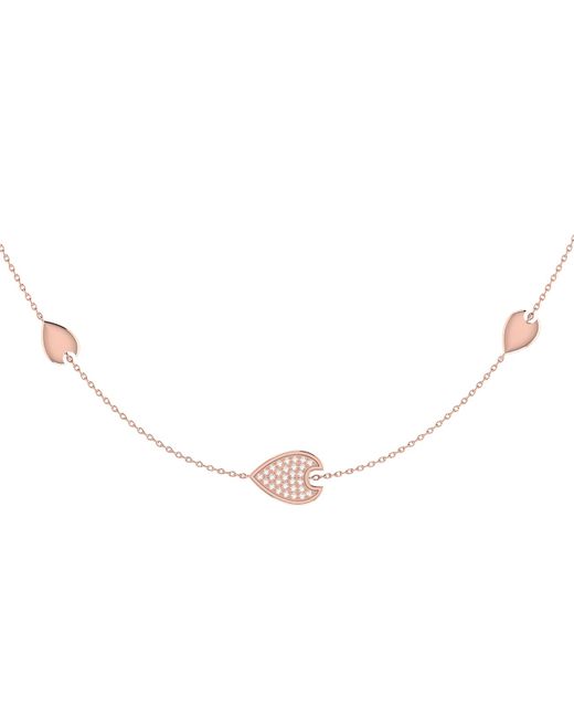 LuvMyJewelry 14kt Rose Plated Silver Avani Raindrop Necklace