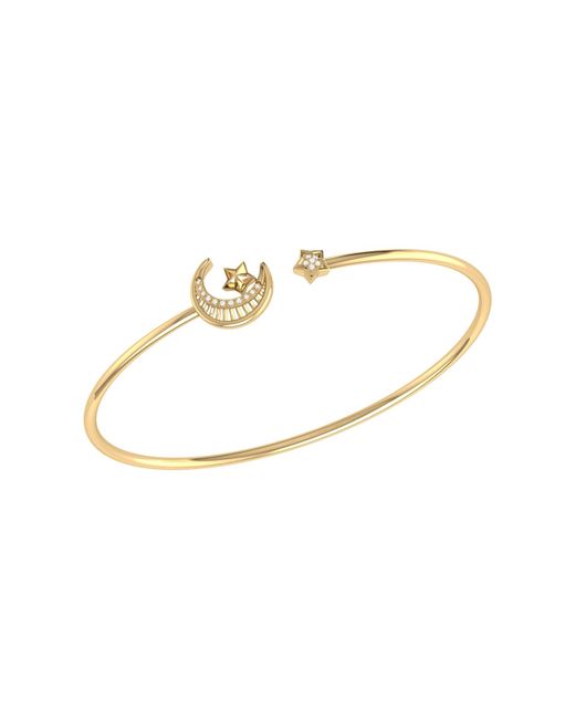 LuvMyJewelry 14kt Yellow Plated Starkissed Crescent Cuff