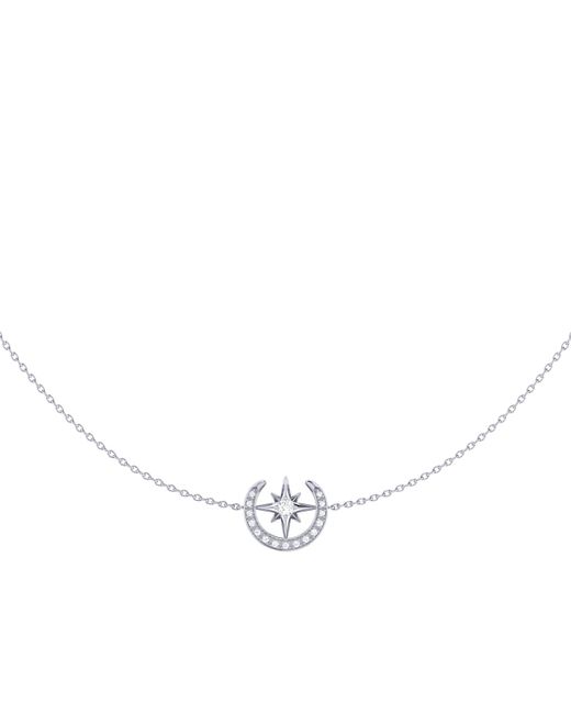 LuvMyJewelry Sterling North Star Crescent Necklace