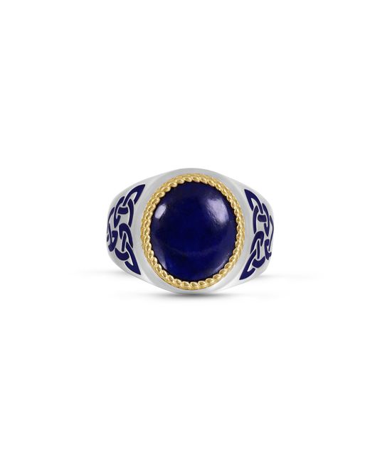 LuvMyJewelry Sterling Enamel Lapis Lazuli Stone Ring UK J 1/2 US 5 EU 49