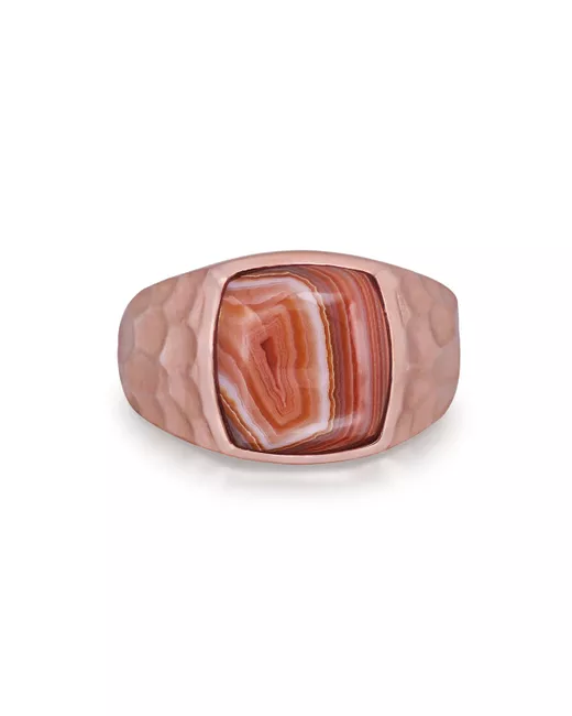 LuvMyJewelry Rose Gold Plated Red Lace Agate Stone Ring UK J 1/2 US 5 EU 49