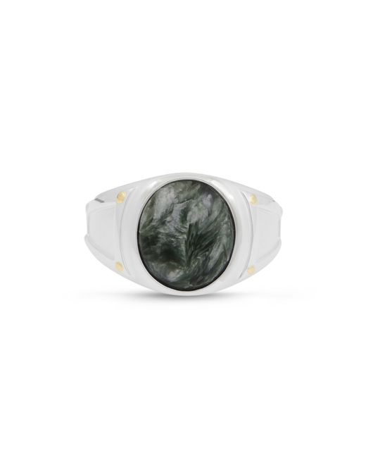LuvMyJewelry Seraphinite Iconic Stone Ring Sterling UK J 1/2 US 5 EU 49
