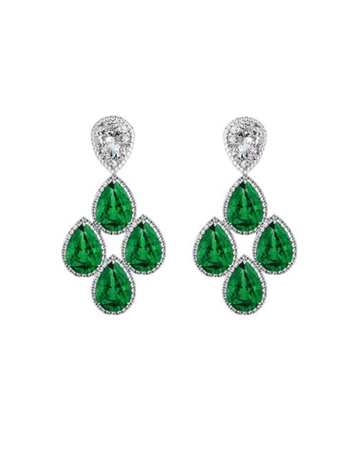 Marcello Riccio Emerald Diamond Earrings White Gold
