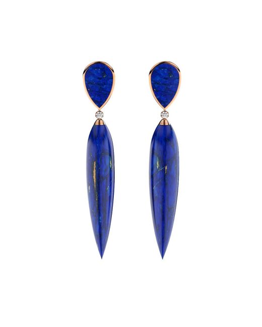 Marcello Riccio Gold Diamond Lapis Lazuli Earrings