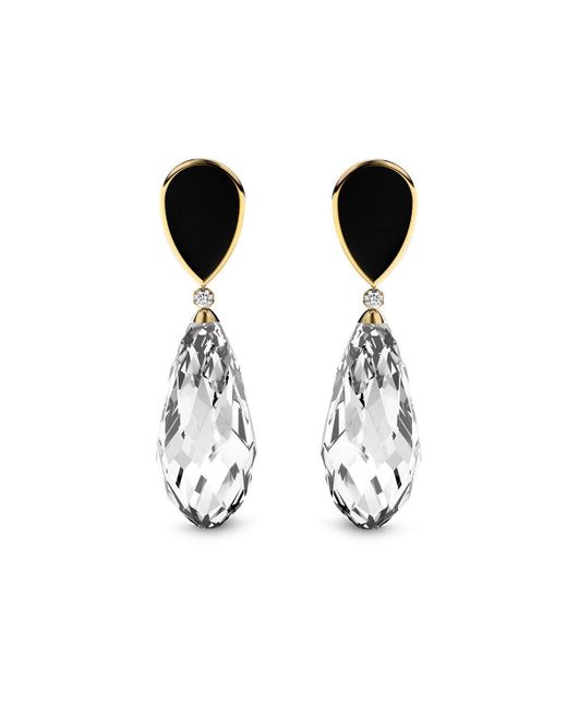 Marcello Riccio Faceted Crystal Quartz Diamond Earrings