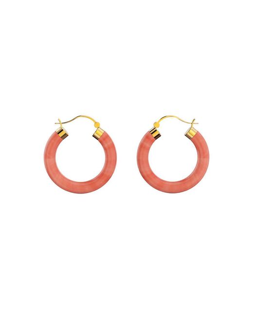 Marcello Riccio Yellow Gold Plated Sterling Silver Coral Earrings