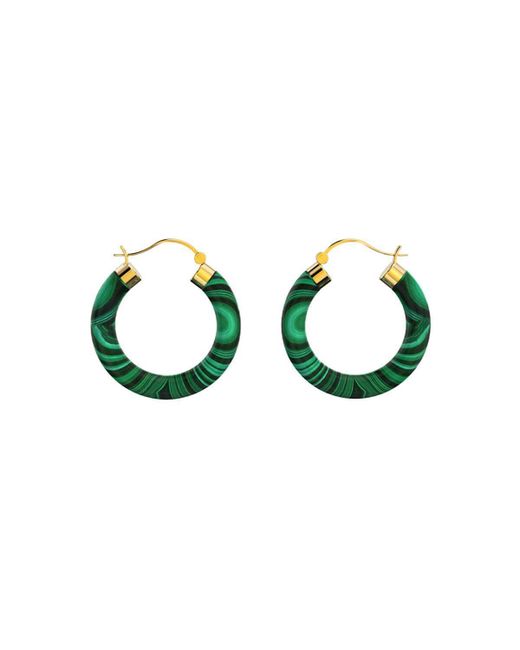 Marcello Riccio Yellow Gold Plated Sterling Silver Malachite Earrings