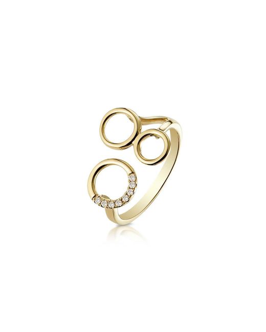 Mishanto London 14kt Gold Diamond Embrace Ring UK L US 5.75 EU 51.2