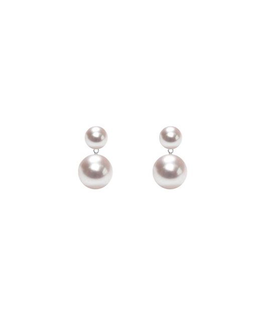 ORA Pearls Sterling White Freshwater Pearl Duet Earrings