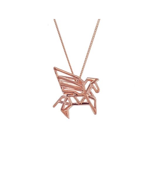 Origami Jewellery Sterling Silver Gold Frame Pegaze Origami Necklace