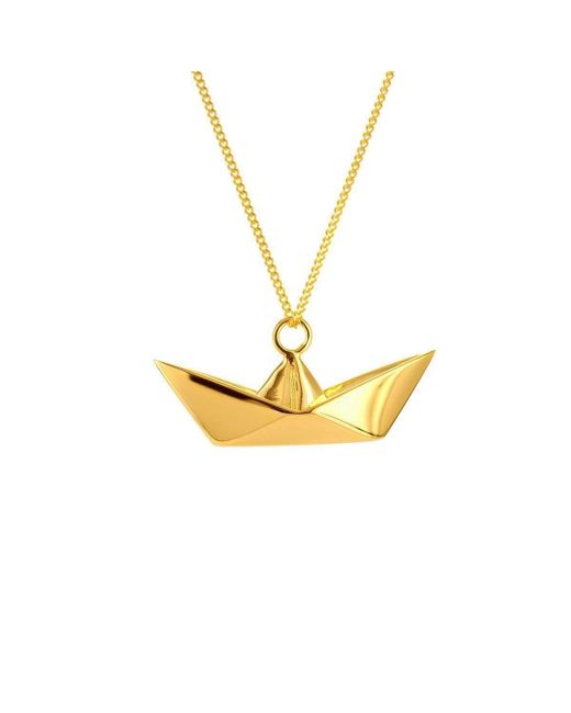 Origami Jewellery Sterling Silver Plated Boat Necklace