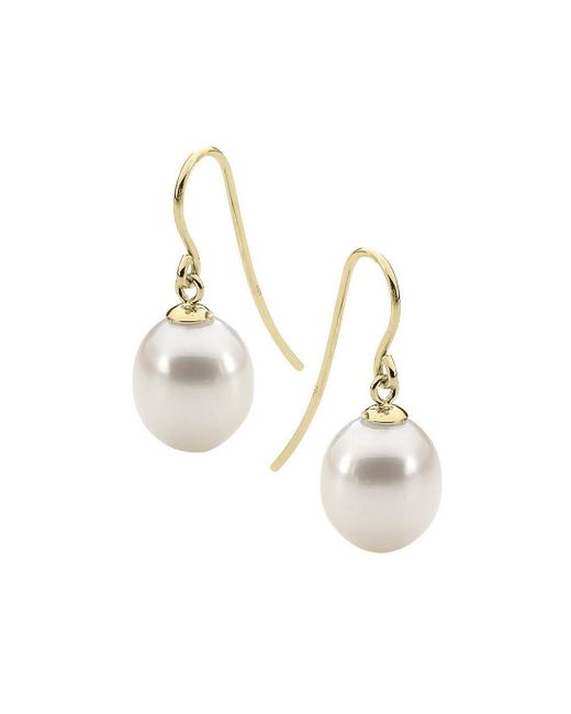 StyleRocks White Pearl Yellow Drop Earrings