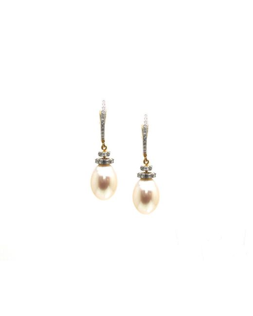Tresor 18kt Yellow Earrings With Pearl and Diamond