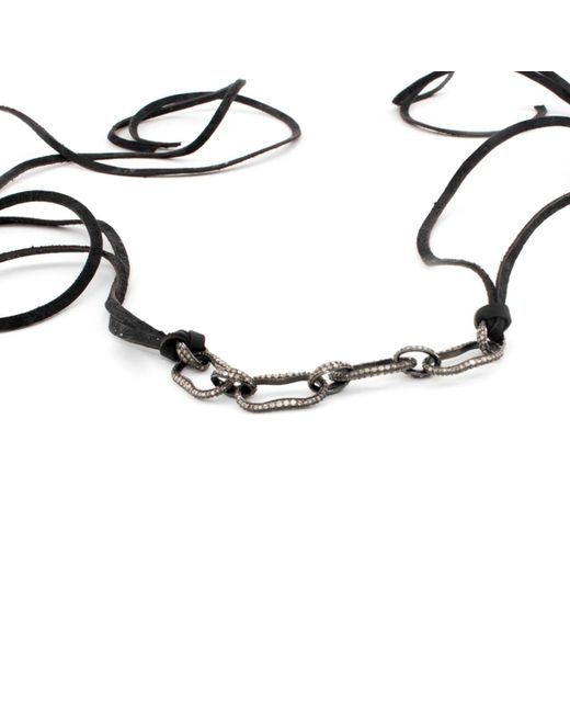 Ellen Mohr Designs Rhodium Plated Pave Diamond Link Necklace