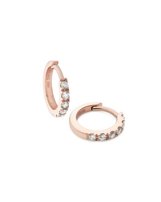 Verifine London 18kt Rose Diamond Huggie Earrings
