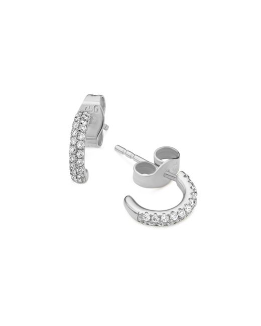 Verifine London 18kt White 2-Row Diamond Huggie Earrings