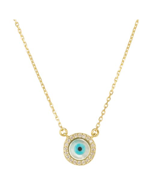 Latelita London Yellow Plated Evil Eye Mother of Pearl Necklace