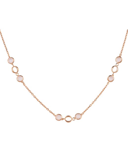 Latelita London Rose Gold Milan Link Gemstone Necklace and Quartz