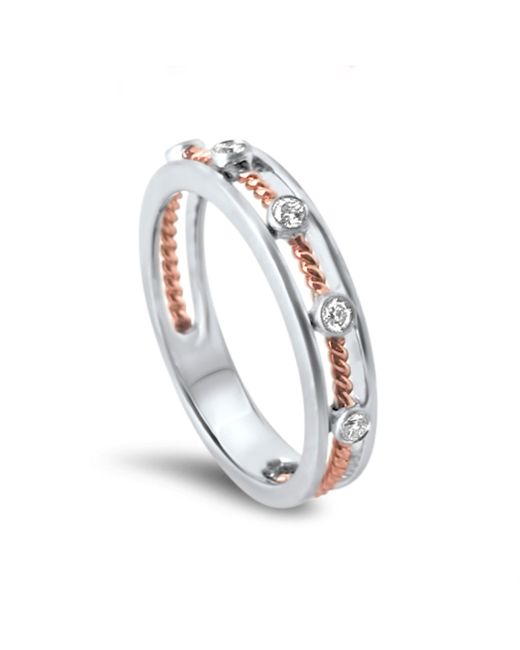 Lesunja Fine Jewellery 18kt White Rose Gold Magnifique Rosier Ring with Diamonds